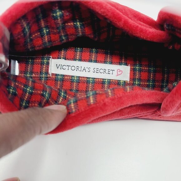 Victoria's Secret | Vintage Red Lounge or House Velour Slippers (Size 5/6) - Picture 5 of 12